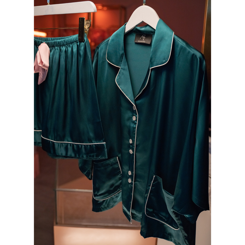 Classically Sleek Stylish Two-Piece Satin Pajama Set