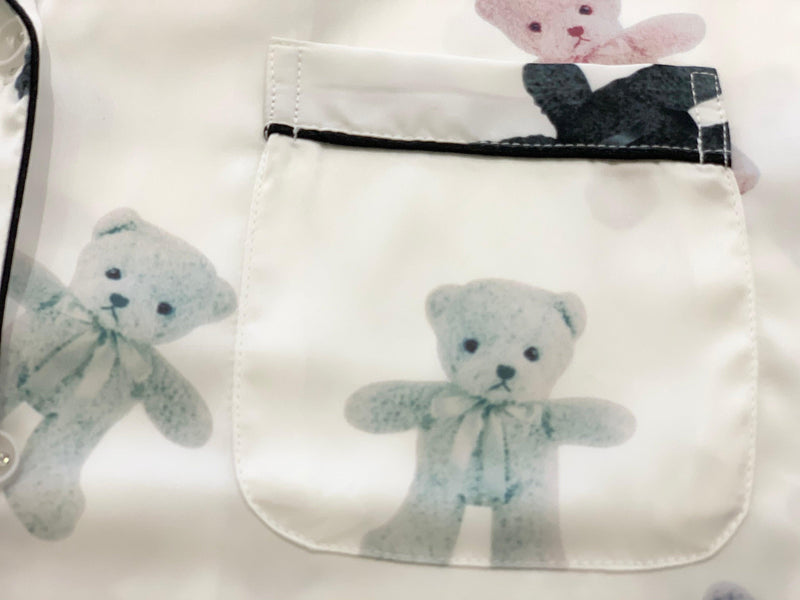 Adorable Cute Teddy Bear Pajama Short Set - Rosy